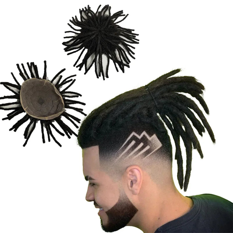 Raszta teljes svájci csipkés tupé férfiaknak