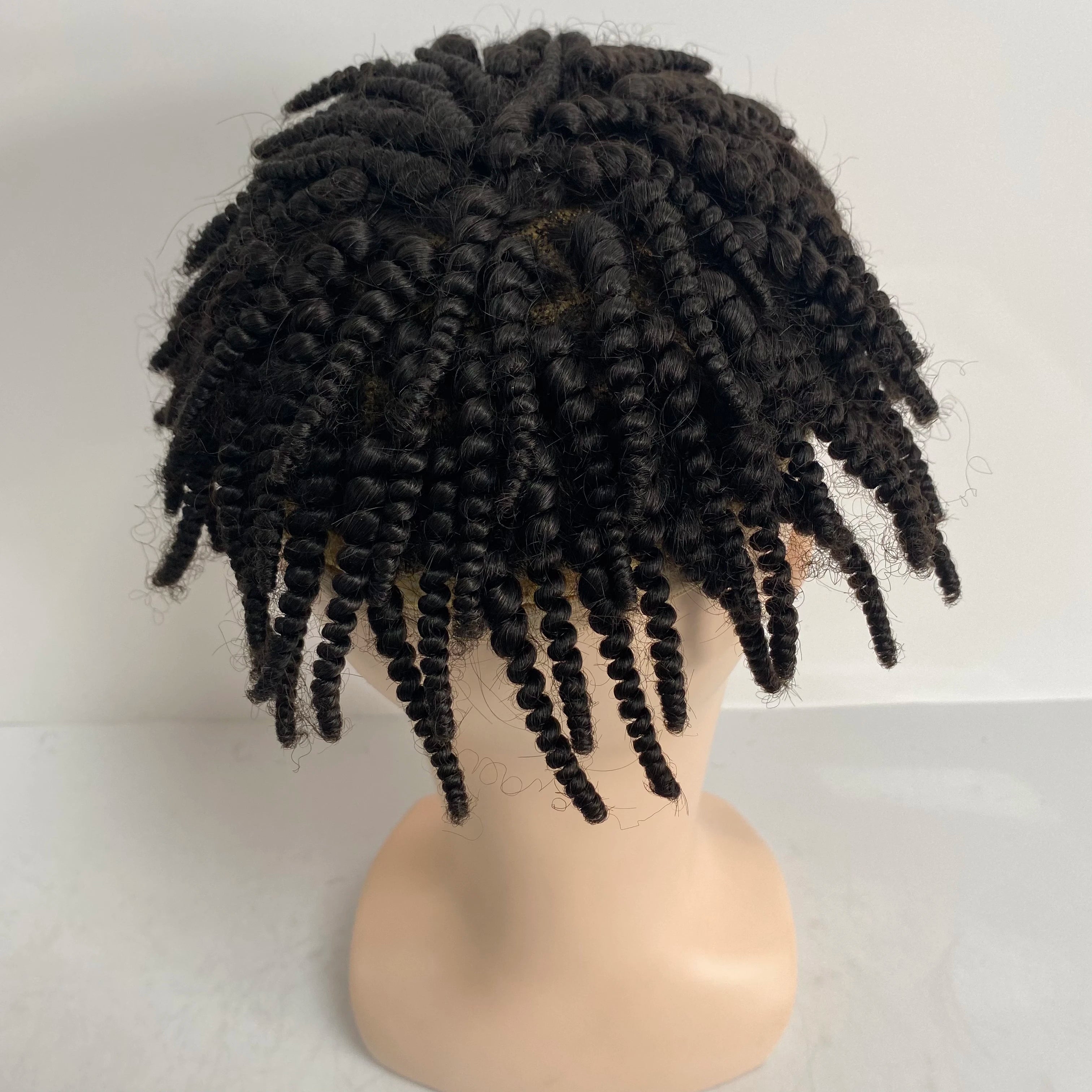 Peruka afro braids w stylu australijskim z koronką i PU dla czarnych mężczyzn