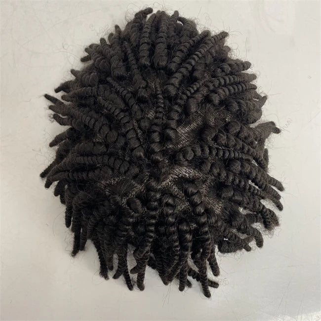 Peruka afro braids w stylu australijskim z koronką i PU dla czarnych mężczyzn