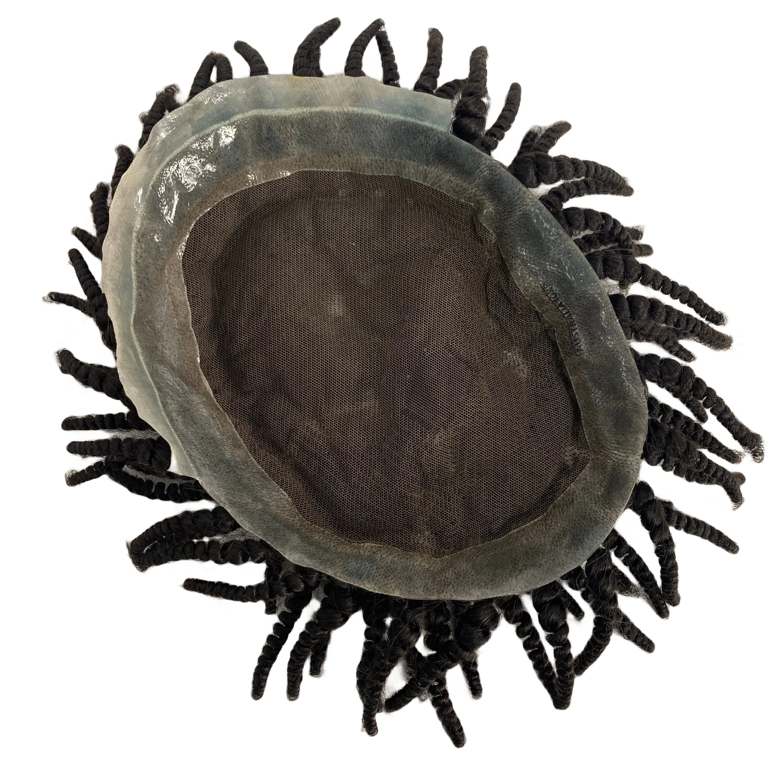 Afro fletter AUS tupé blonde med PU-enhet for svarte menn