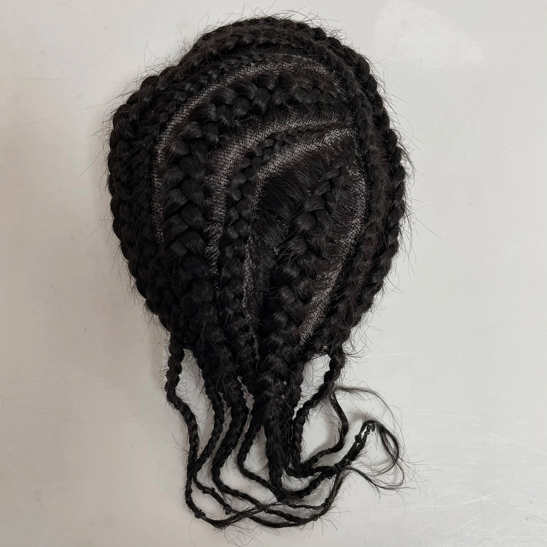 Human Hair System Lace with PU Braids Toupee for Black Men - product view