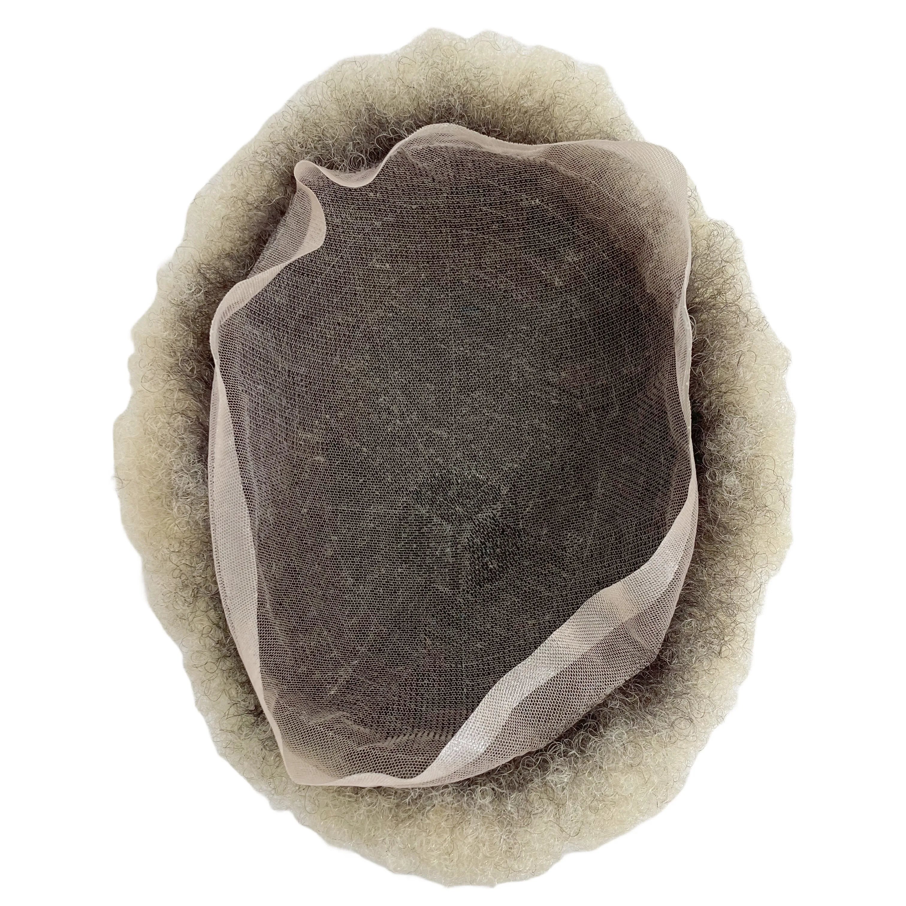 Blond #613 T#1b rot 4 mm afro-tupé full lace-enhet for svarte menn