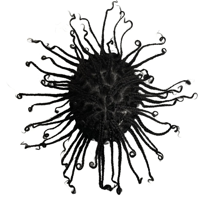 Box Braids Geknoopte Skin Toupet voor Zwarte Mannen