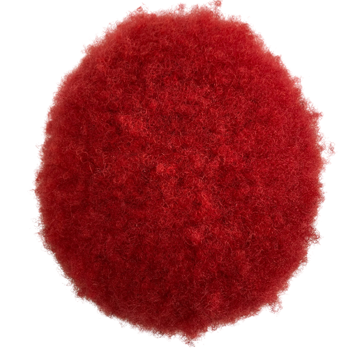 Herre 6 tommer hårdel 4mm rød afro tupé 8x10 full lace