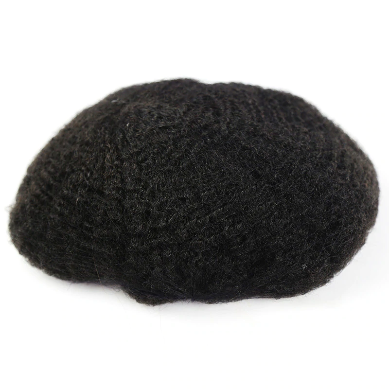 10MM Wave Afro Afro-Amerikaans toupet voor heren | Volledig kant basis afro krul haarsysteem