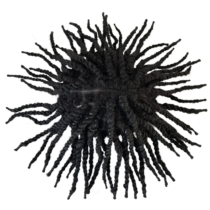 7 tuuman afro twist -letit toupee kokopitsiyksikkö intialaista virgin-ihmishiusta mustille miehille