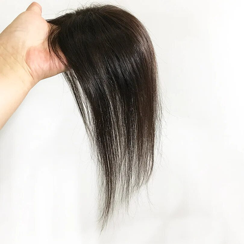 12" mono-base med klips-in hårtopper 7x10 cm