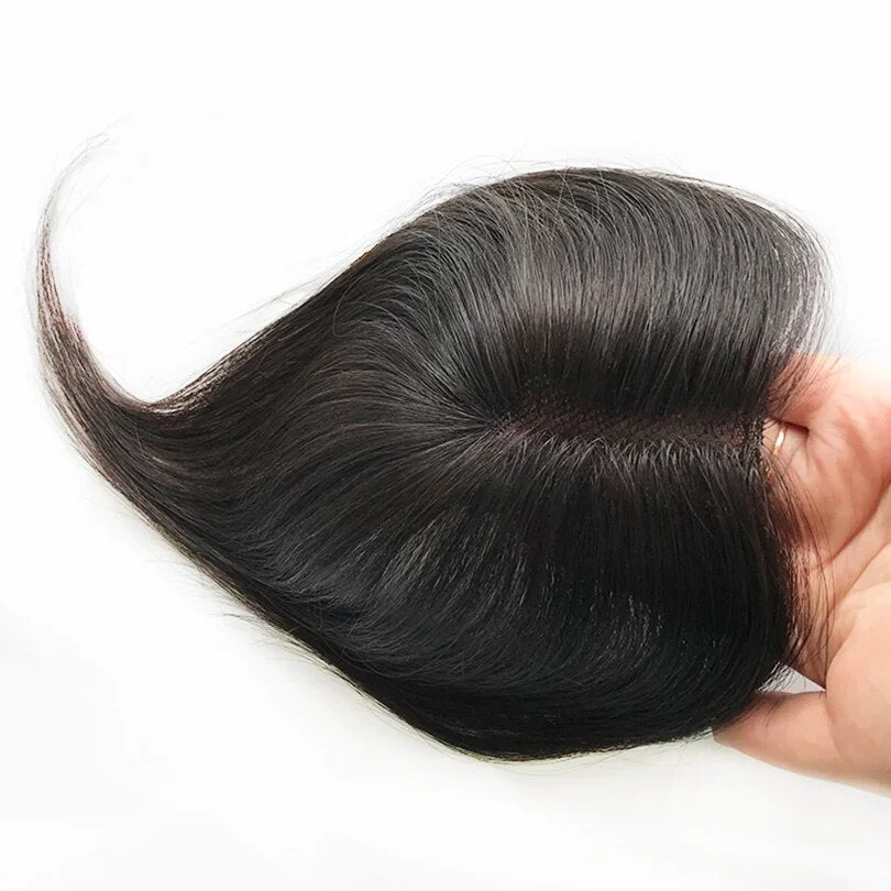 Menneskehår schweizisk blonde klips-in toppers til kvinder