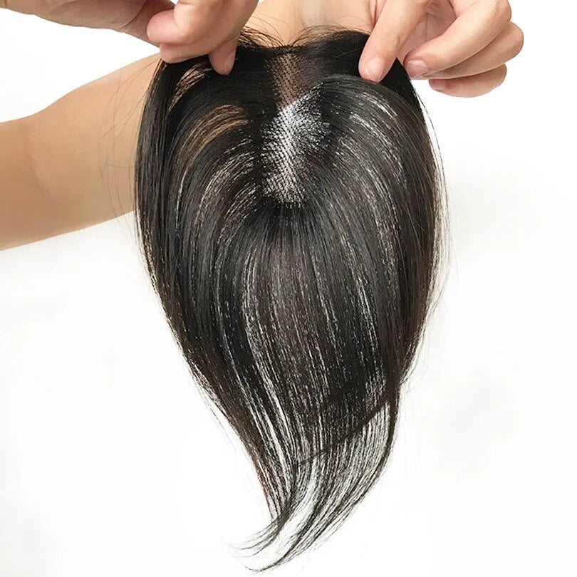 Menneskehår schweizisk blonde klips-in toppers til kvinder