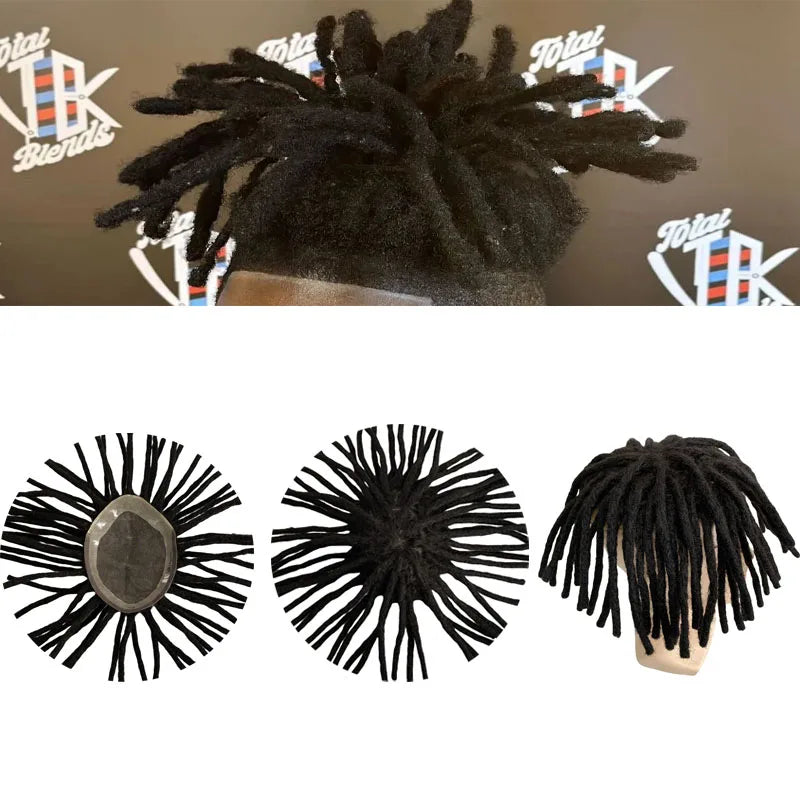 Dredy mono koronka tupet dla czarnoskórych mężczyzn