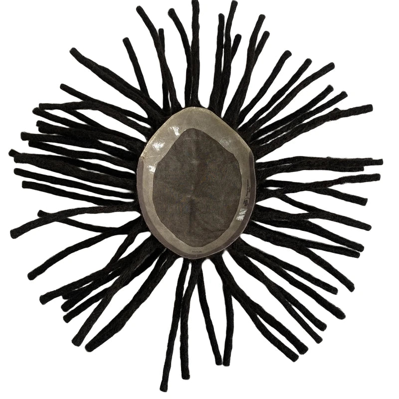 Dreadlocks Mono Lace Toupee for Black Men - worn view