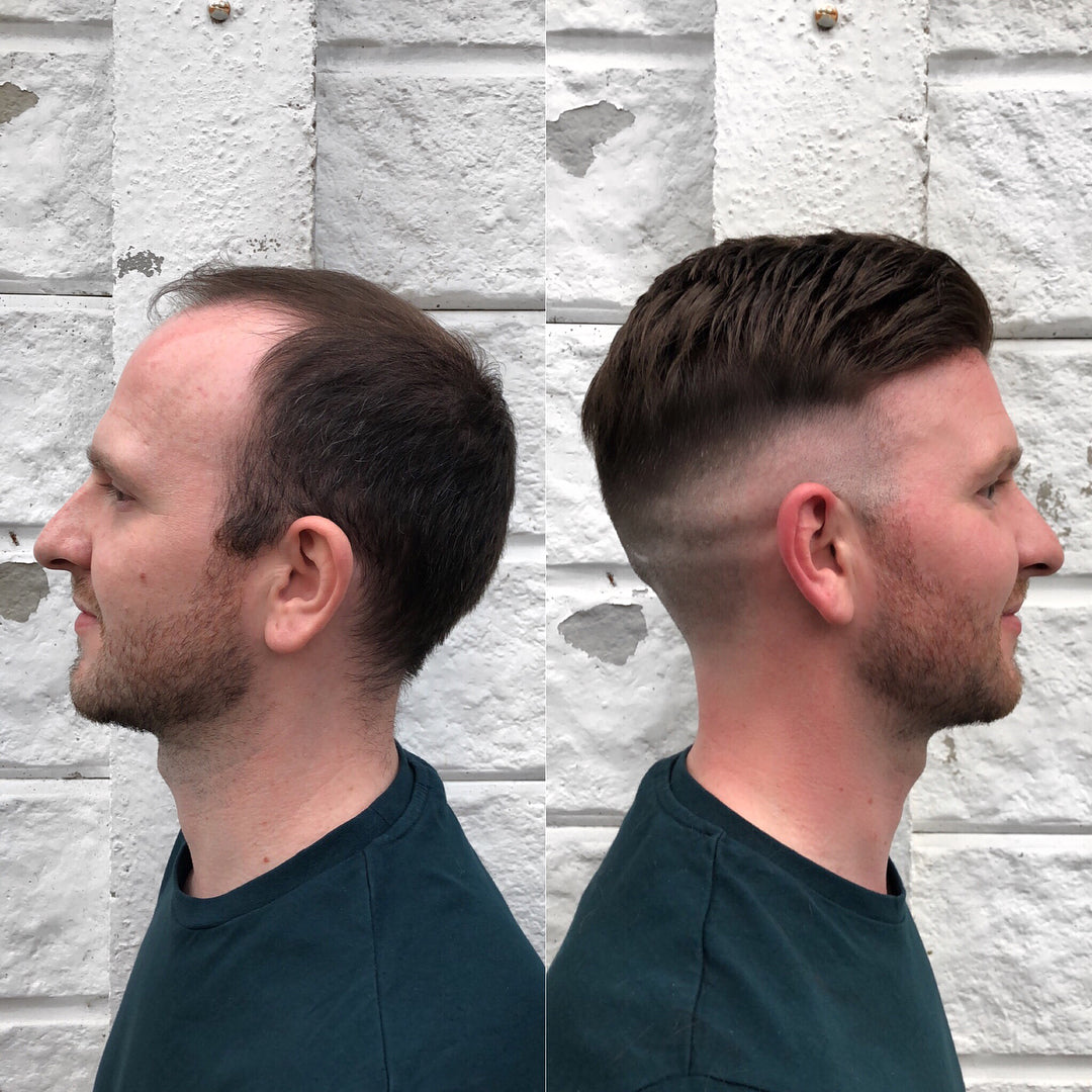 Ademend heren toupet volledig French lace basis | Heren French lace haarstukken