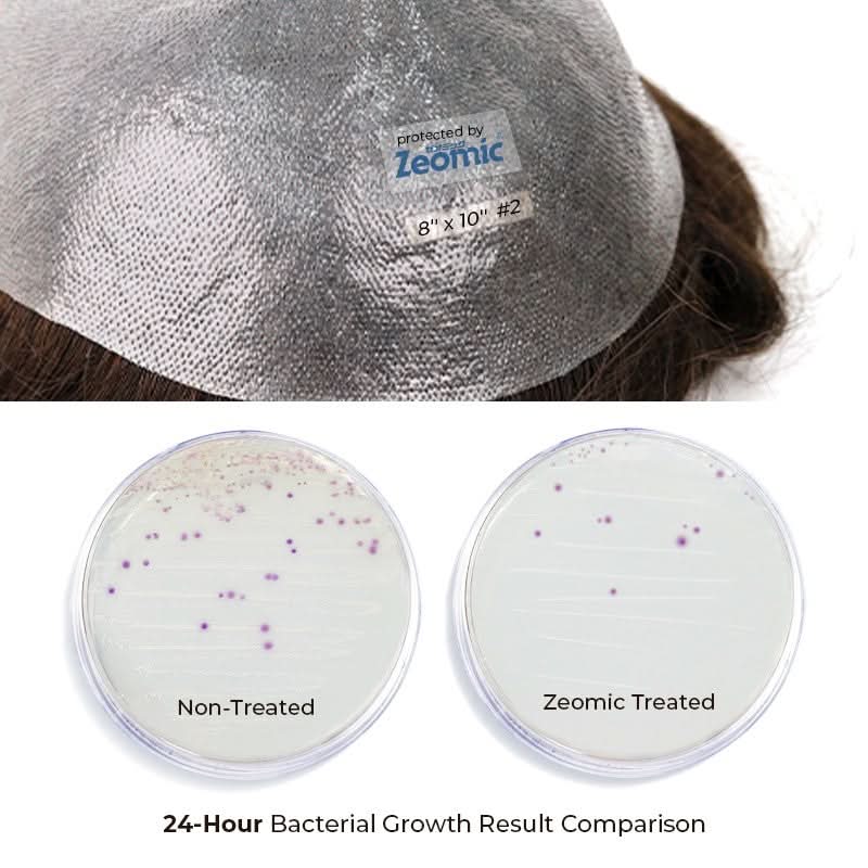 0.06–0.08mm Single-Knot Thin Skin Men's Hair System | 8x10 | Antimicrobial Base — product view 3