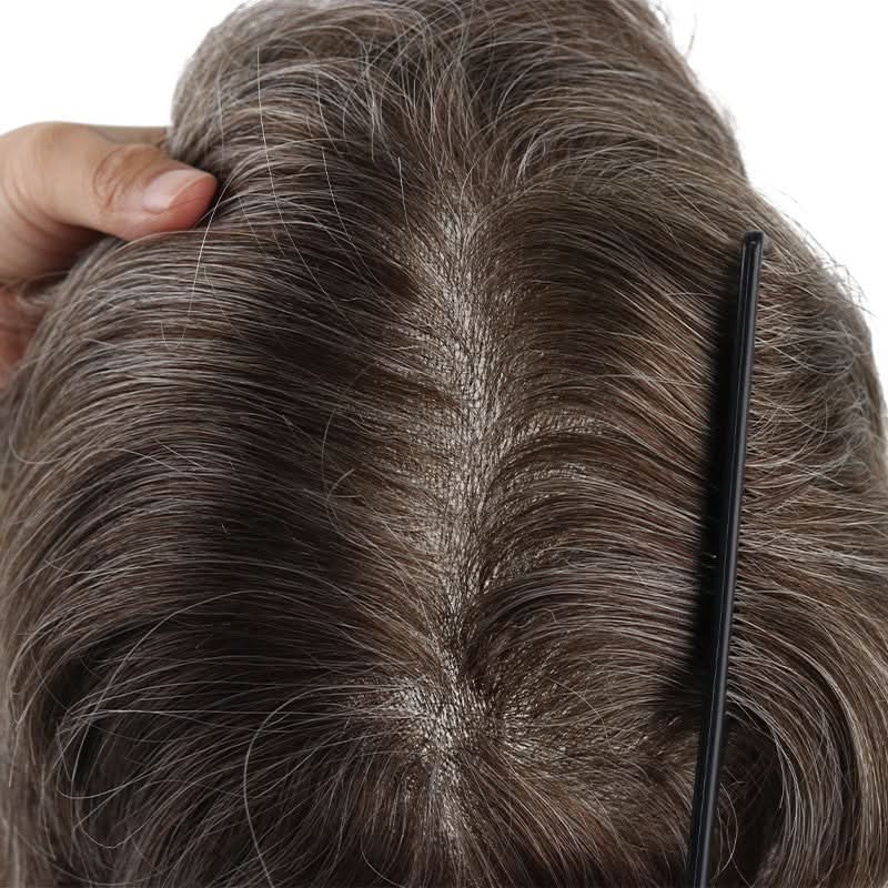 0.06–0.08mm Single-Knot Thin Skin Men's Hair System | 8x10 | Antimicrobial Base — product view 4