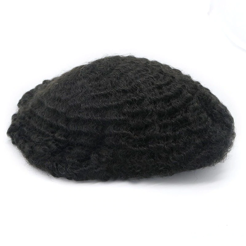 10MM Wave Afro Afro-Amerikaans toupet voor heren | Volledig kant basis afro krul haarsysteem