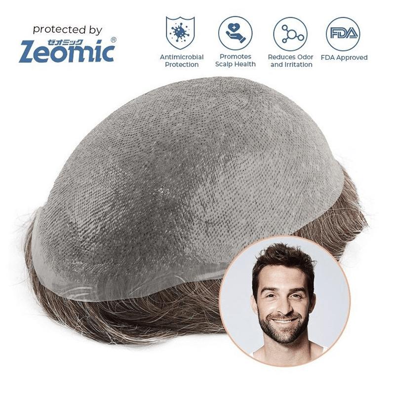0.06–0.08mm Single-Knot Thin Skin Men's Hair System | 8x10 | Antimicrobial Base — base construction detail
