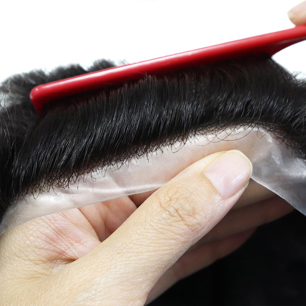 14" ihmisen hiuksista valmistettu täysi polyskin-juutalaisperuukki naisille