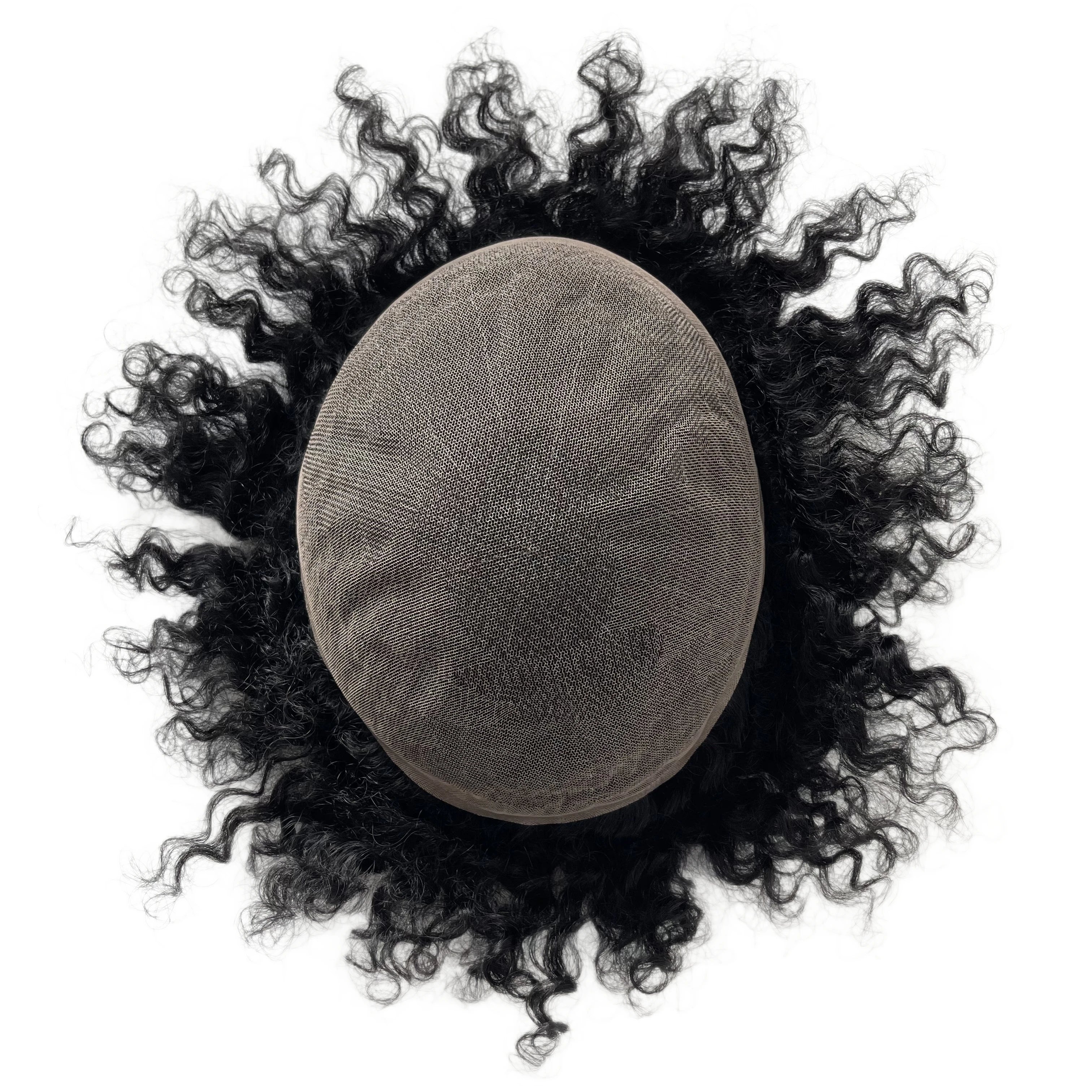 Brasialaista neitsythiusta oleva täyspitsinen peruukki, 1# Jet Black 15 mm laine miehille