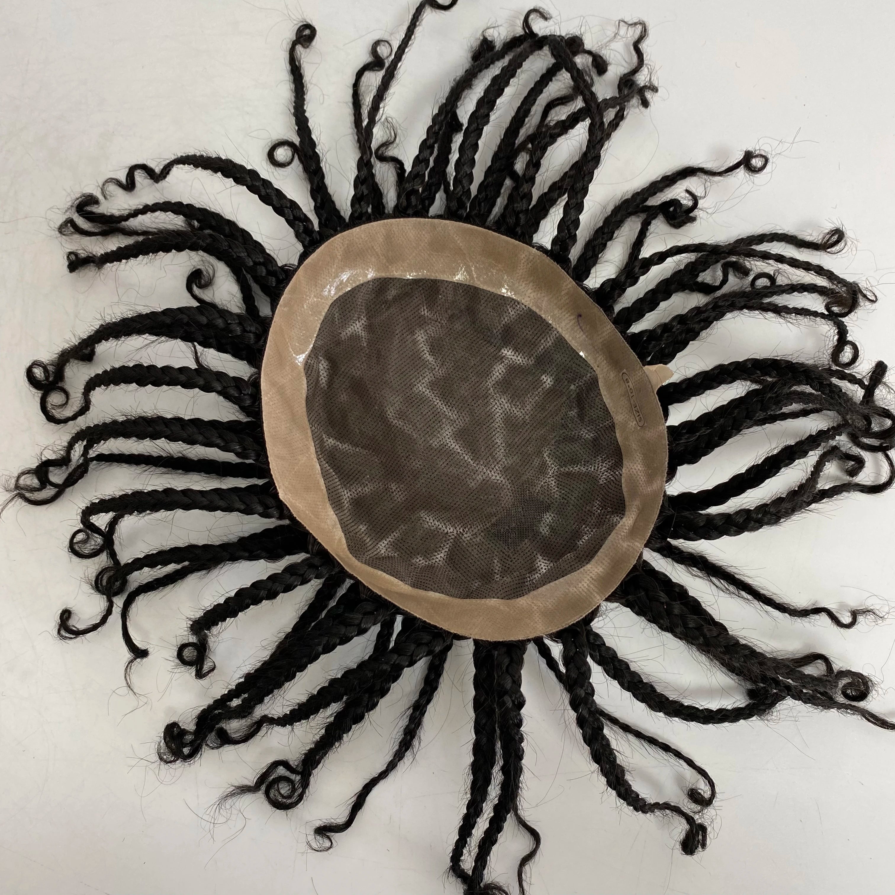 Brazilian Virgin Human Hair Braids Toupee 8x10 Mono Lace Unit for Men