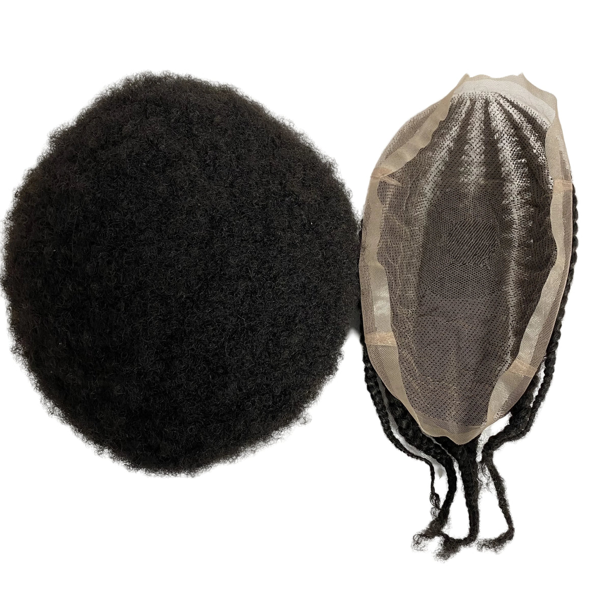 Afro Corn Braids Full Lace Toupee for Black Men