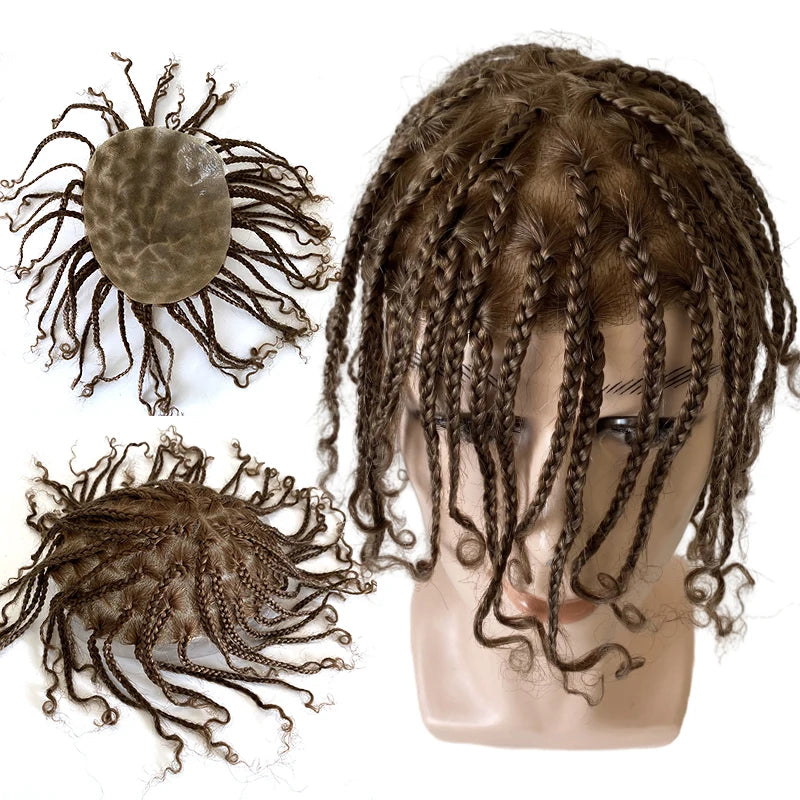 Box fletninger fuld PU toupe til sorte mænd