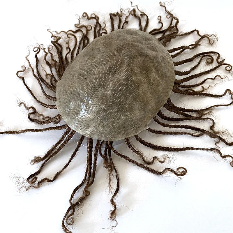 Box fletninger fuld PU toupe til sorte mænd