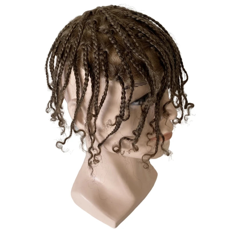 Box fletninger fuld PU toupe til sorte mænd