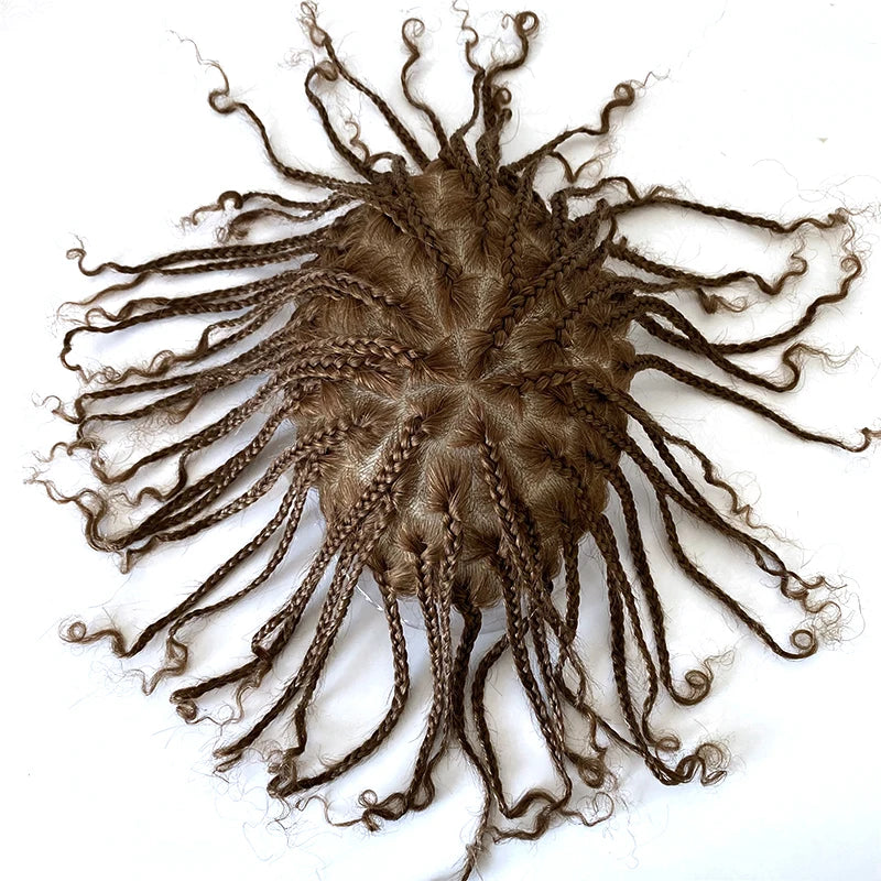 Box fletninger fuld PU toupe til sorte mænd