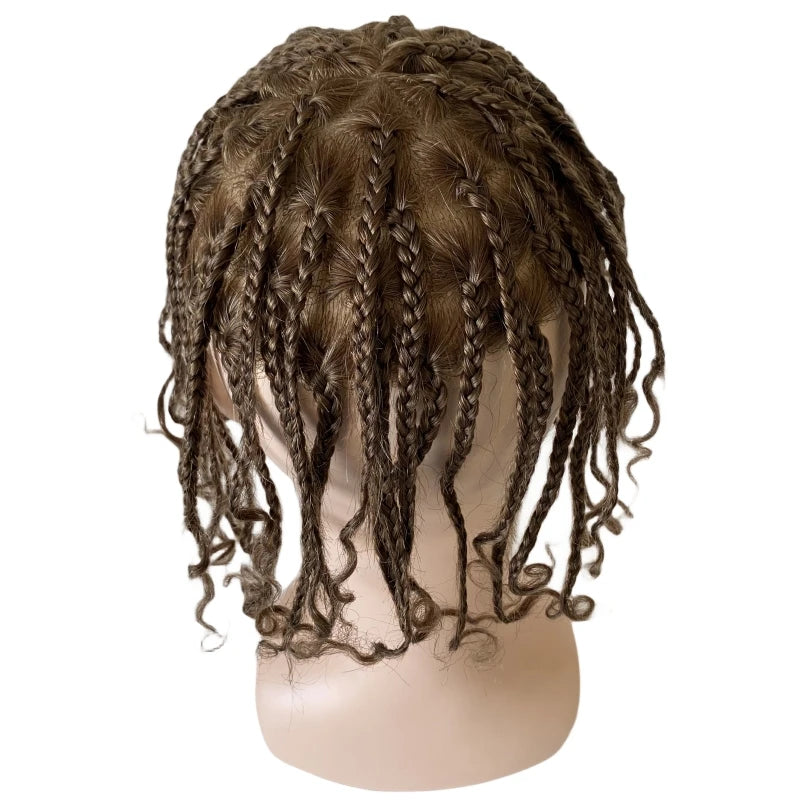 Box fletninger fuld PU toupe til sorte mænd