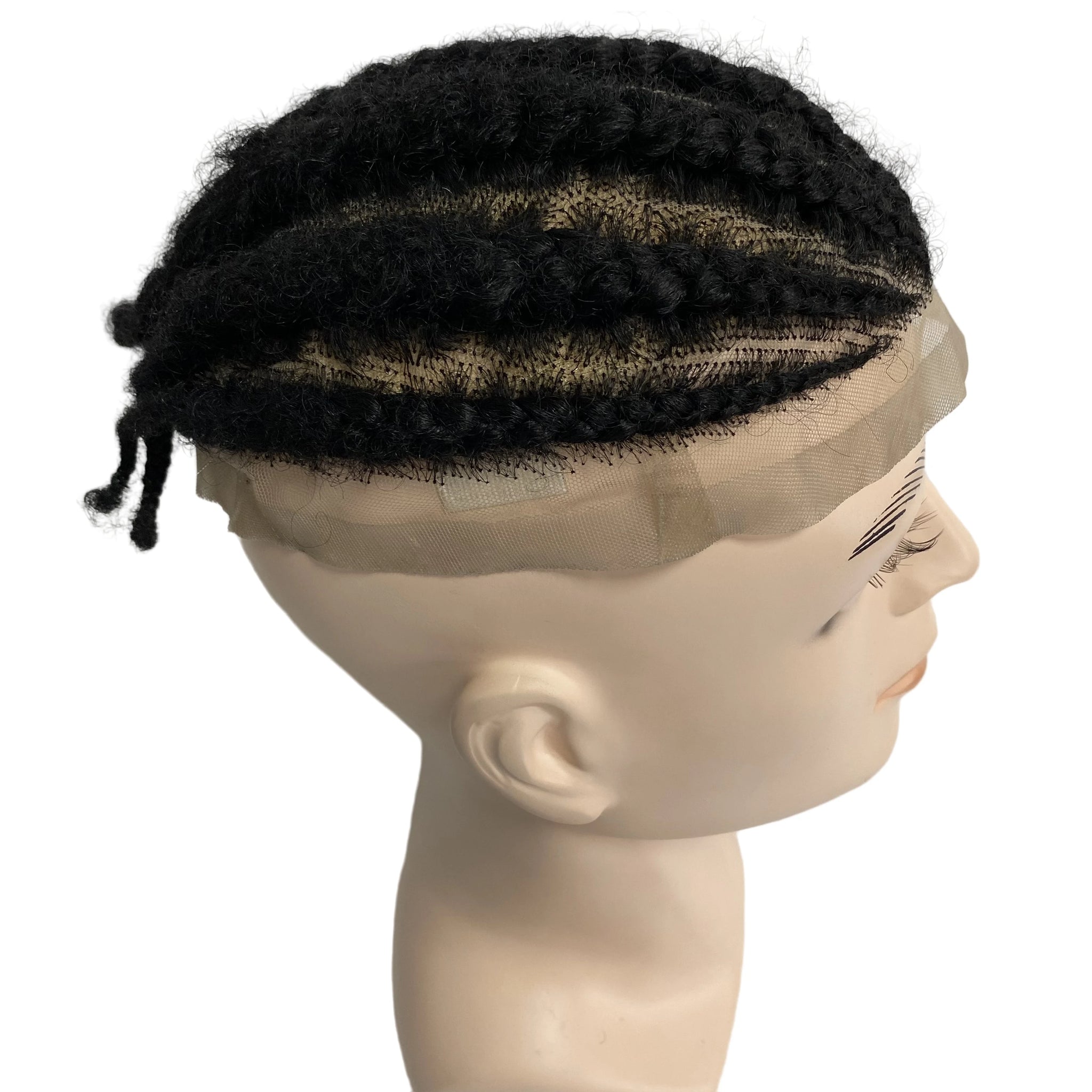 Root Afro Corn Braids Full Lace Replacement Hair System for Men ...