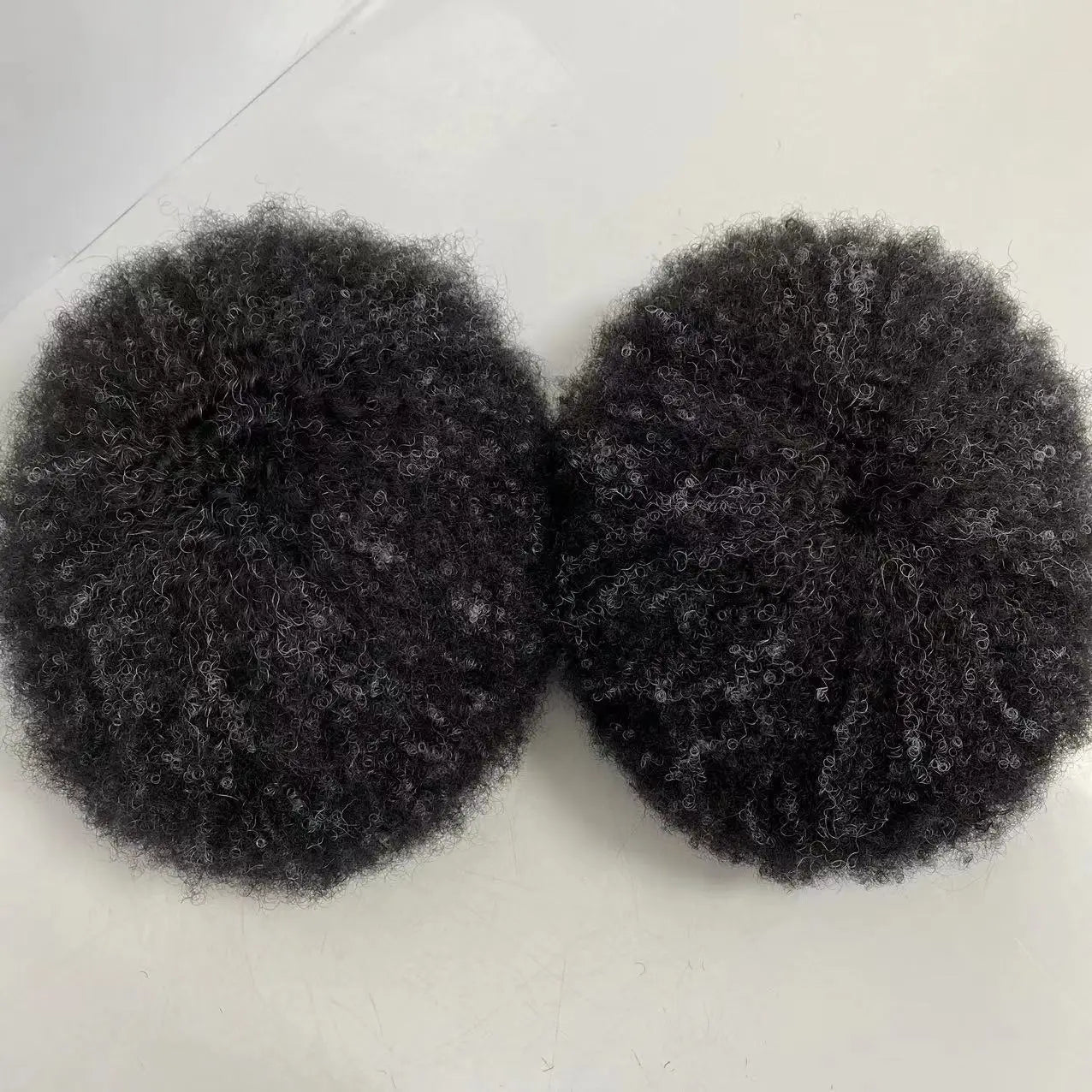 6mm Wave Toupet #1 Grijs Volledig Kant Units voor Zwarte Mannen