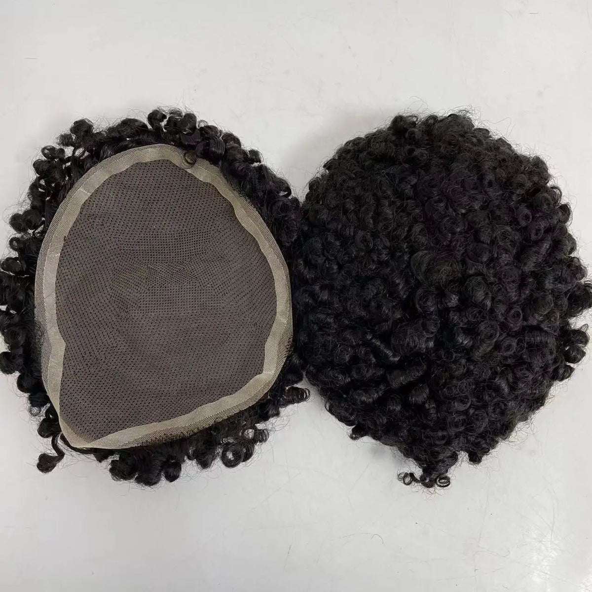 12mm Curl Full Lace Toupee for Black Men