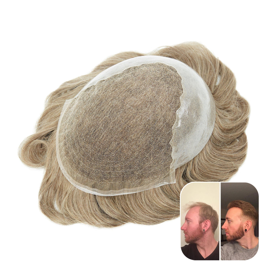 French Lace Toupees with Skin Back and Sides - product view