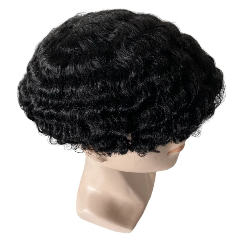 15mm Wave Full Lace Toupee for Black Men - product view