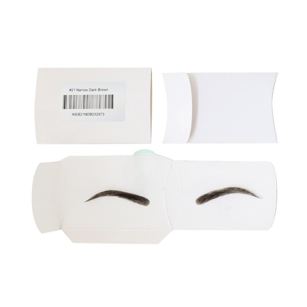 Ekte menneskehår øyenbryn injeksjon PU falske øyenbryn