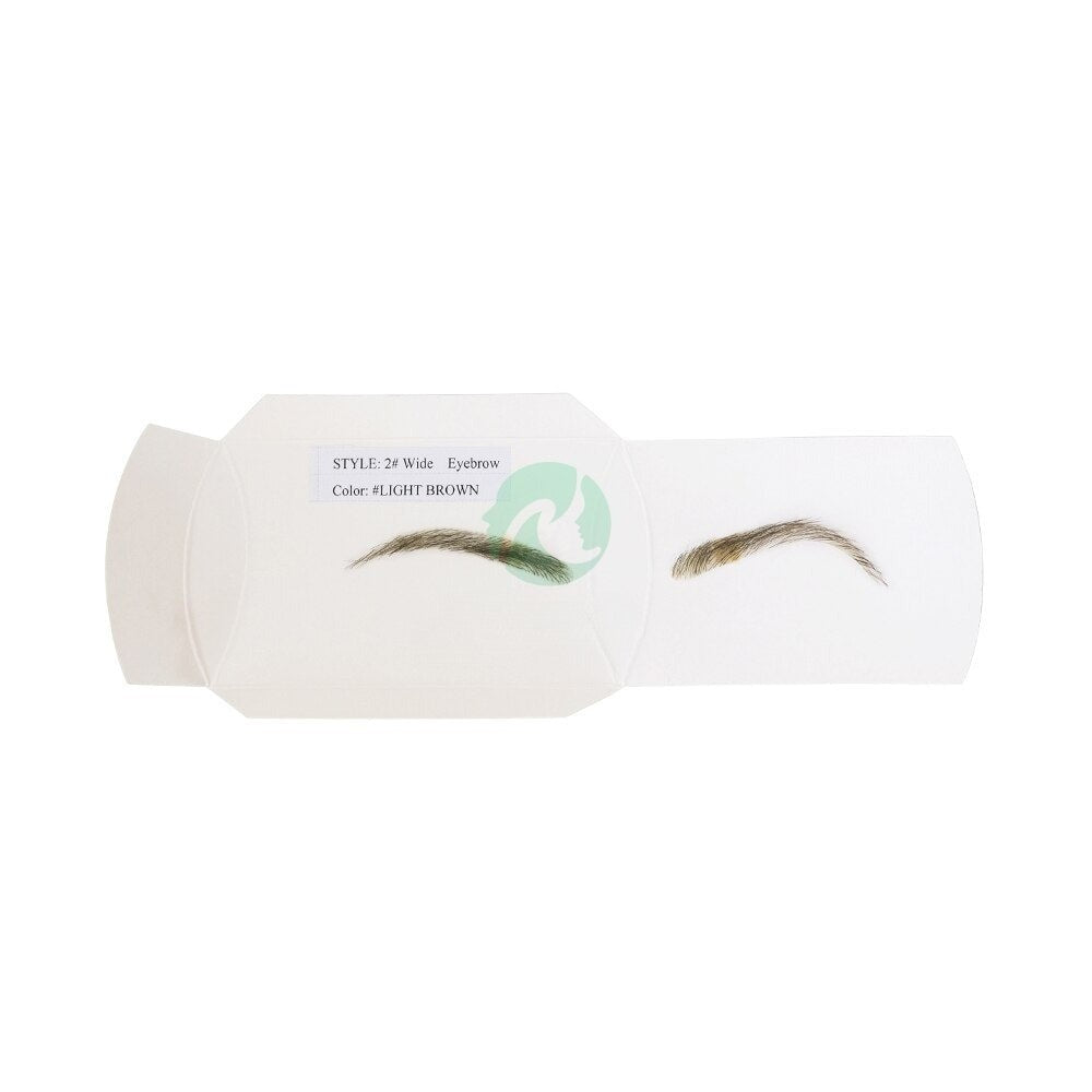 Ekte menneskehår øyenbryn injeksjon PU falske øyenbryn