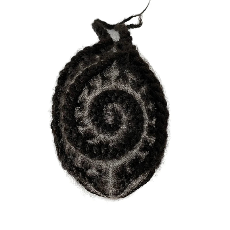 Afro Corn Braids Full Lace Hairpiece for Men 8"x10" - product view