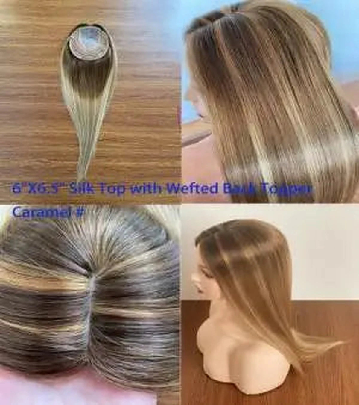 Human Hair Topper for Women Remy Hair Mono Lace Cap with Clip - additional product view 9