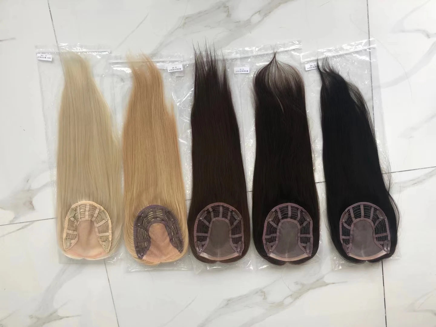 Topper z ludzkich włosów Remy, wiązany ręcznie, z klipsami dla kobiet, mono topper