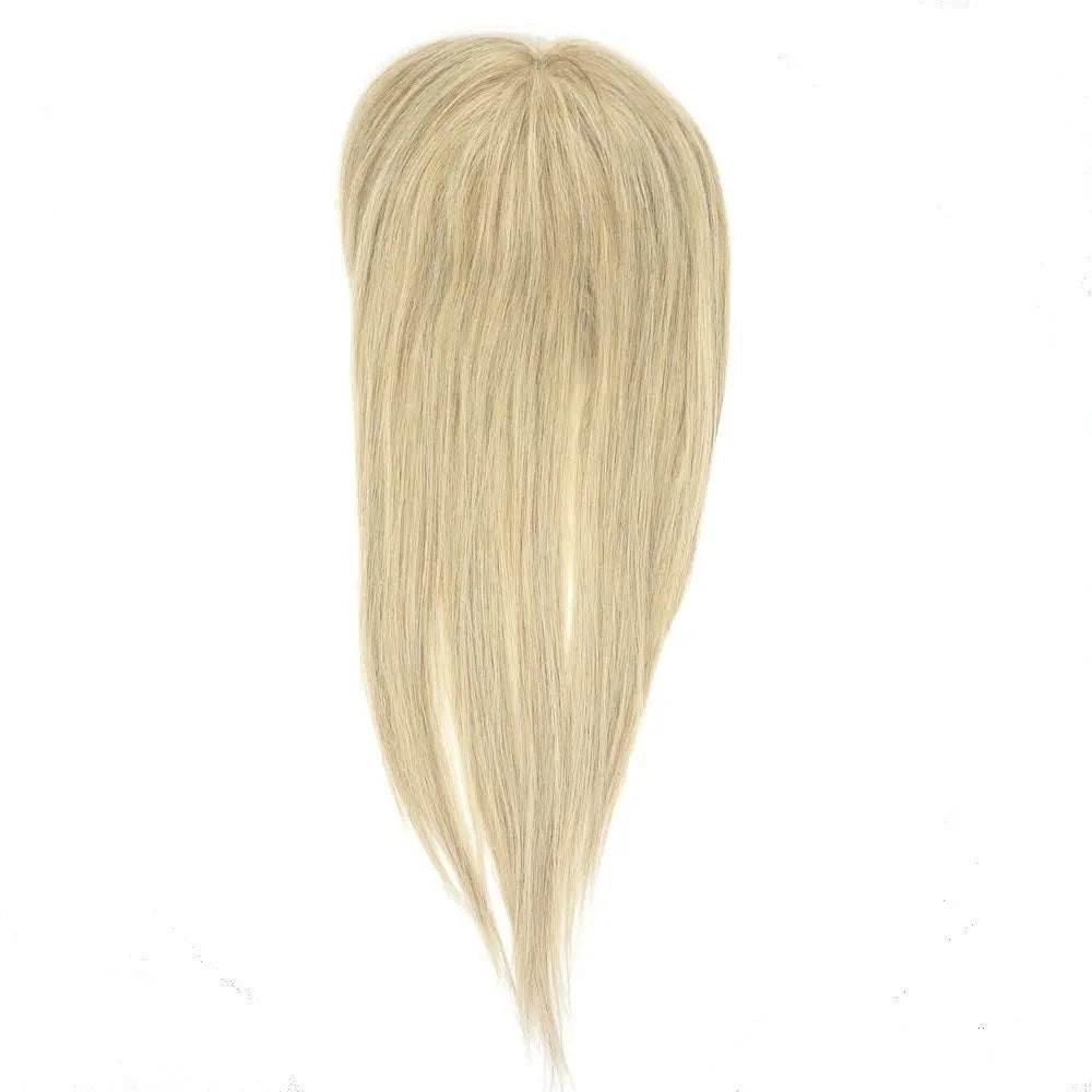 Perruque toupet en cheveux humains Remy pour femmes, postiche en dentelle noire blonde