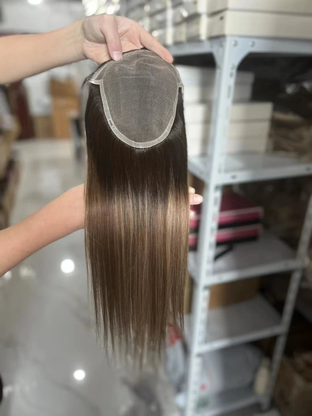 Peluca de cabello humano Remy para mujer, peluquín con encaje completo, peluquín negro y Rubio