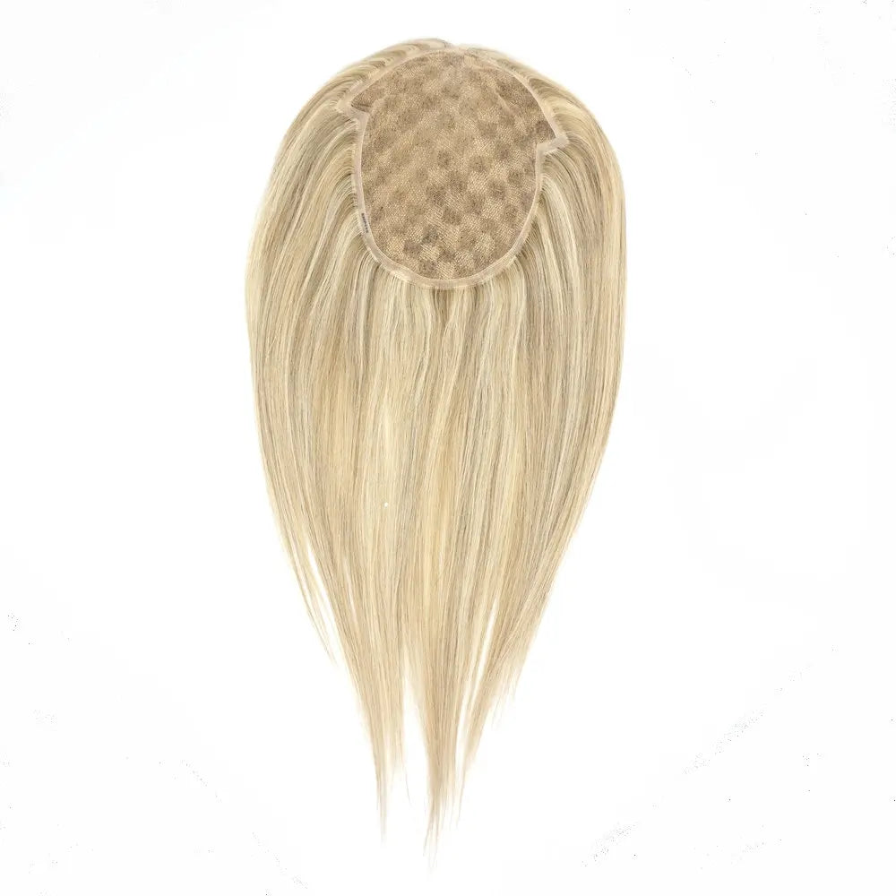 Perruque toupet en cheveux humains Remy pour femmes, postiche en dentelle noire blonde