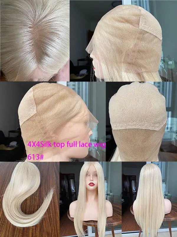 Blonde Full Lace Front Human Hair Wig for Women Remy Silky Smooth Natural Hair