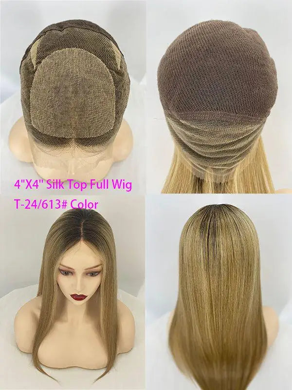 Blonde Full Lace Front Human Hair Wig for Women Remy Silky Smooth Natural Hair