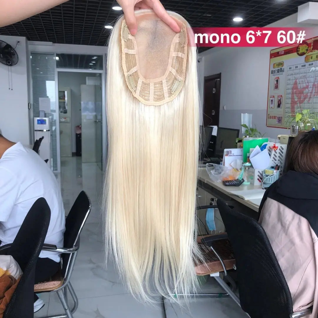 Clip de cheveux humains dans les extensions de cheveux naturels Remy Mono Lace avec trame