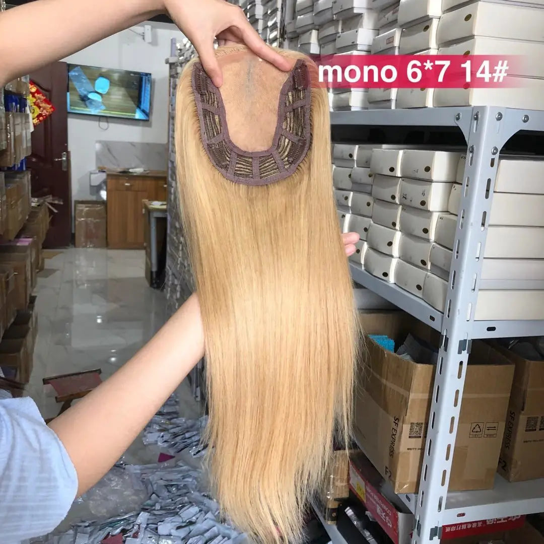 Clip de cheveux humains dans les extensions de cheveux naturels Remy Mono Lace avec trame