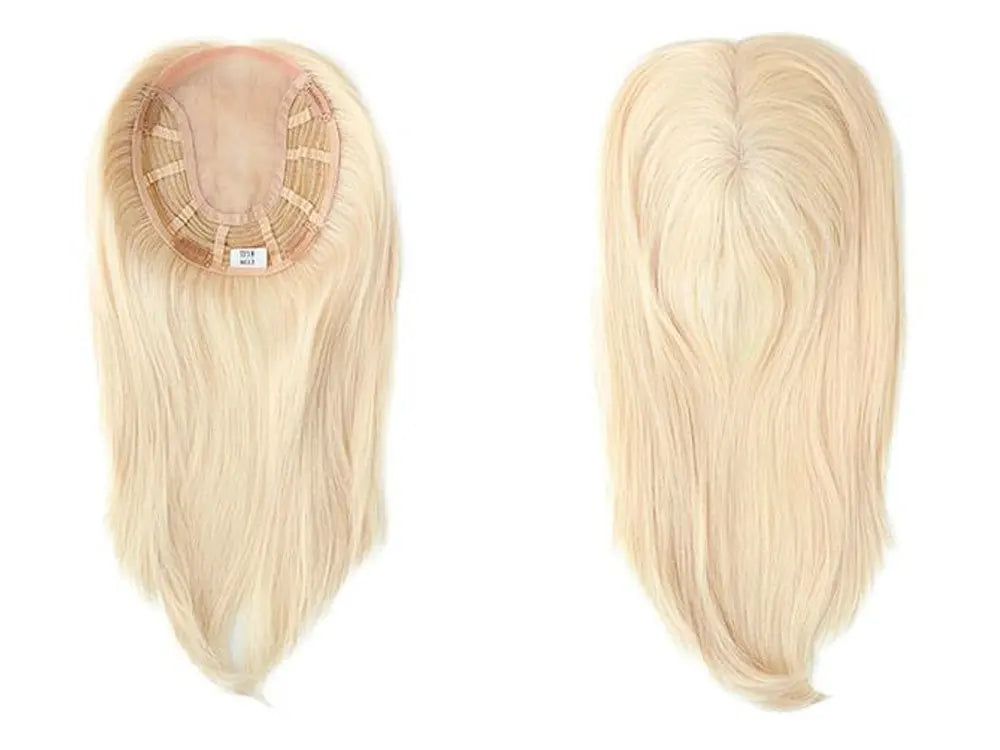 Human Hair Topper Clip In Extensions Natural Hairpiece Remy Mono Lace With Weft
