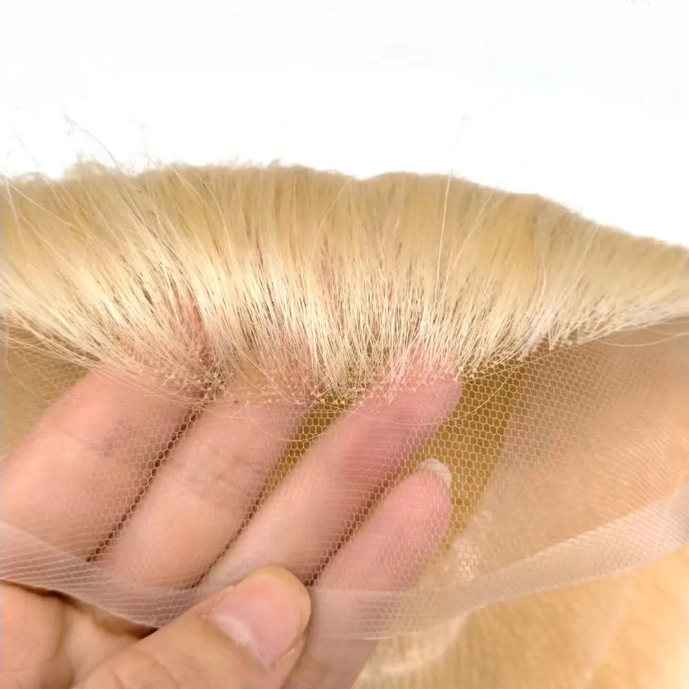 Perruque toupet frontale en dentelle de cheveux humains indiens Remy pour femmes, perruque longue d'une oreille à l'autre