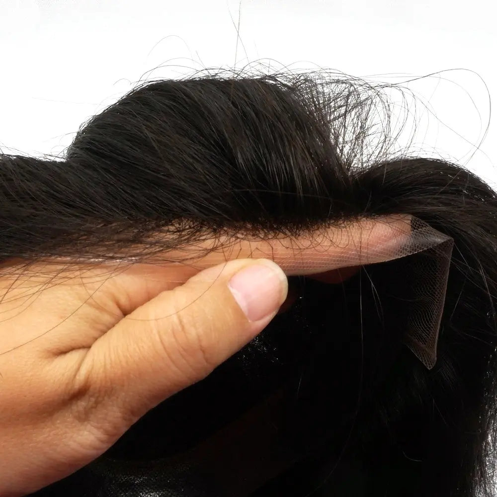 Perruque toupet frontale en dentelle de cheveux humains indiens Remy pour femmes, perruque longue d'une oreille à l'autre