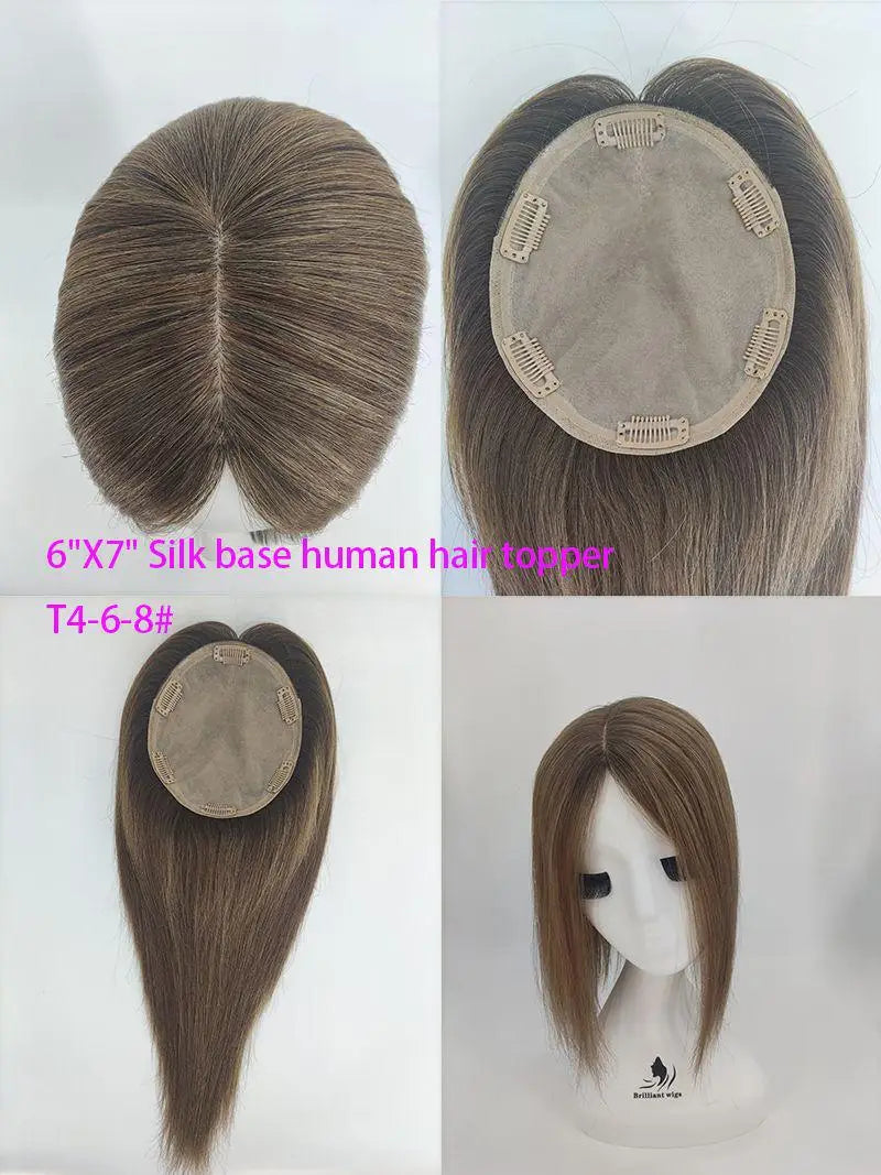 Przedłużenia z rozjaśnianych włosów naturalnych Remy dla kobiet, naturalna żydowska peruka koszerna tupet